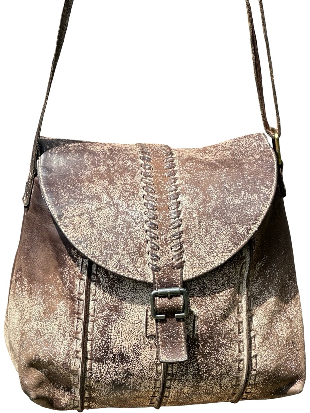 Latico Distressed Brown Leather Crossbody